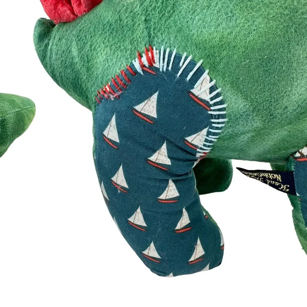 Handmade Hand Woven, Hand Dyed Two Dinosaurs Stuffed Animal Plush Toy Kids Room